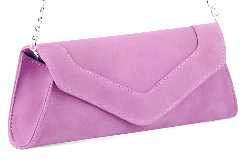 Mauve purple women's dress clutch, for weddings, ceremonies, cocktails and parties. Front view - Florence KOOIJMAN